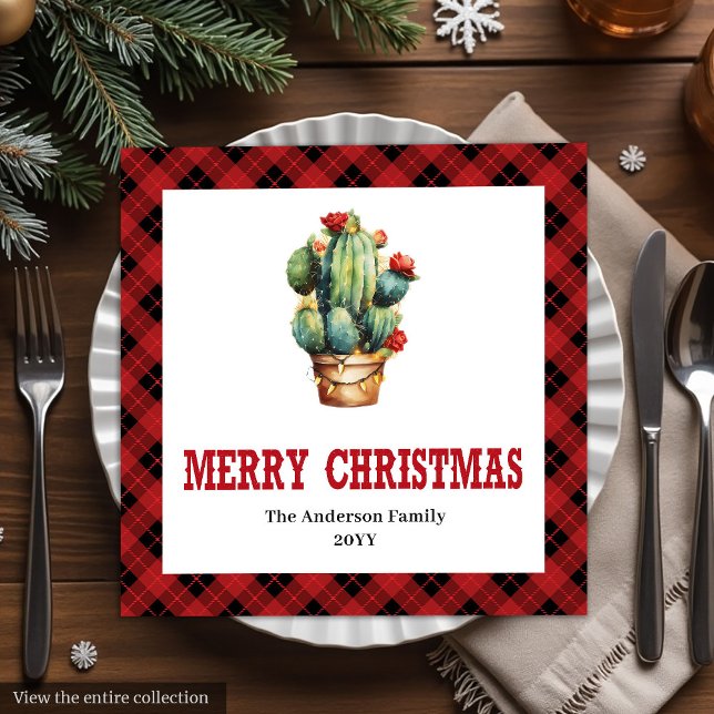 Farmhouse Western Plaid Holiday Paper Napkins (Farmhouse Western Plaid Holiday Paper Napkins)