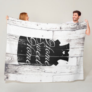 Farmhouse White Wood Rustic Milk Jug Home Sweet Fleece Blanket