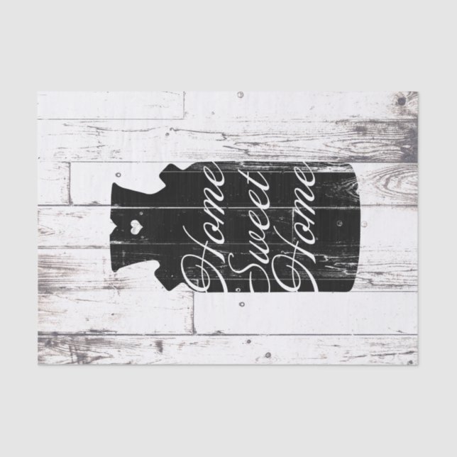 Farmhouse White Wood Rustic Milk Jug Home Sweet Tissue Paper (Front)