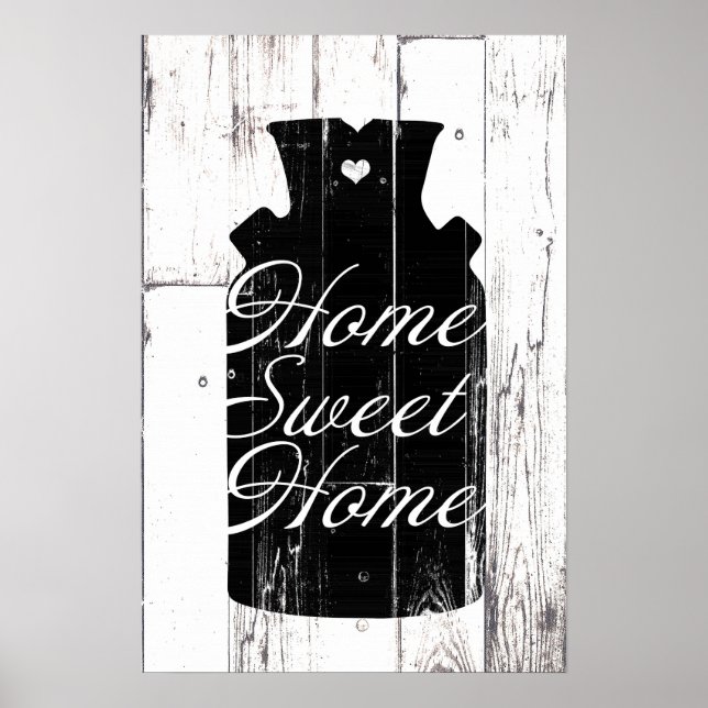 Farmhouse White Wood Rustic Milk Jug Home Wall Art (Front)