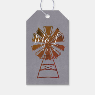 Farmhouse Windmill Rustic Barn Wedding Gift Tags