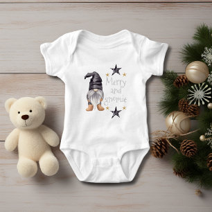 Farmhouse Winter Watercolor Gnome for Christmas Baby Bodysuit