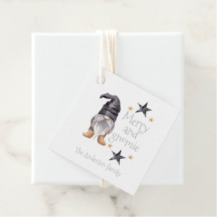 Farmhouse Winter Watercolor Gnome for Christmas Favour Tags