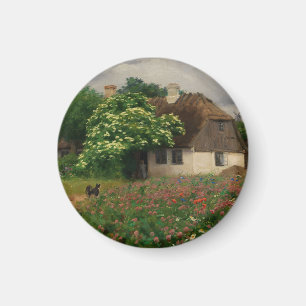 Farmhouse with Meadow Flowers Magnet