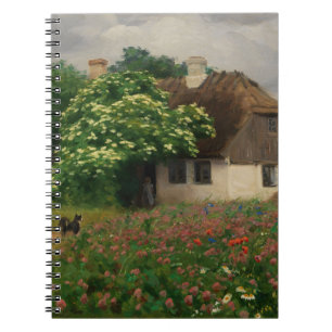 Farmhouse with Meadow Flowers  Notebook