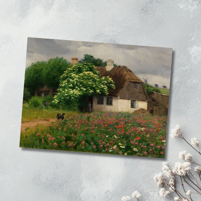 Farmhouse with Meadow Flowers  Postcard (Creator Uploaded)