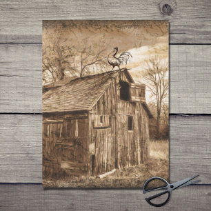 Farmhouse Wood Barn Chicken Decoupage Tissue Paper