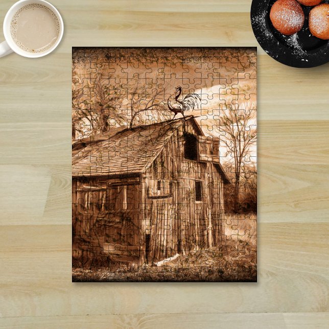 Farmhouse Wood Barn Chicken Jigsaw Puzzle (Creator Uploaded)