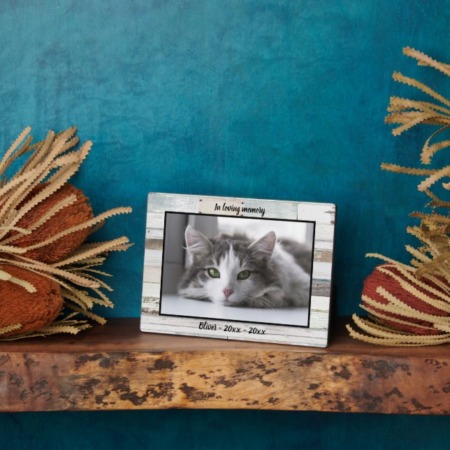 Farmhouse Wood Cat Memorial Photo Keepsake Plaque (Side)