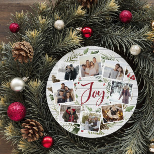 Farmhouse Wreath   Photo Collage Holiday Card