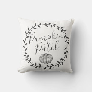 Farmhouse Wreath Pumpkin Patch Cushion