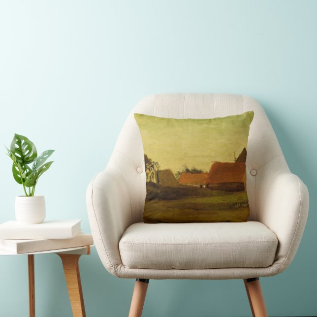 Farmhouses in Loosduinen Hague by Vincent van Gogh Cushion (Chair)