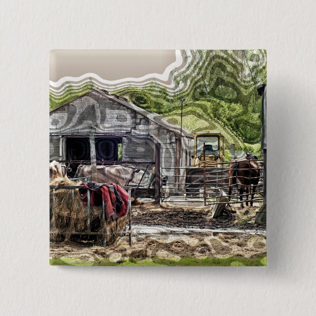 FARMING 15 CM SQUARE BADGE (Front)