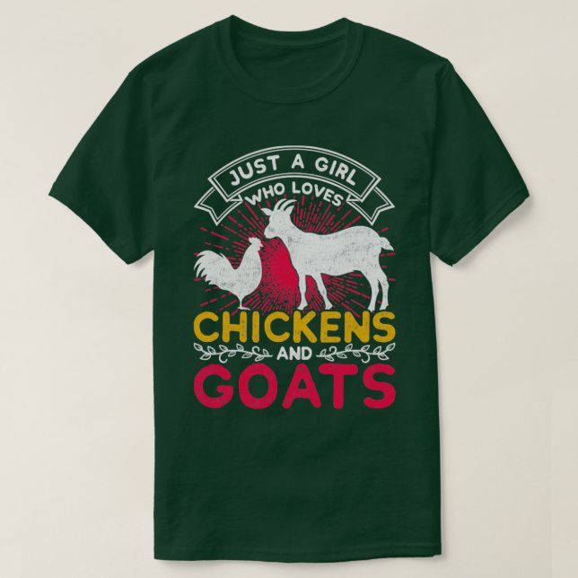 Farming Animal Chicken Goat T-Shirt (Design Front)