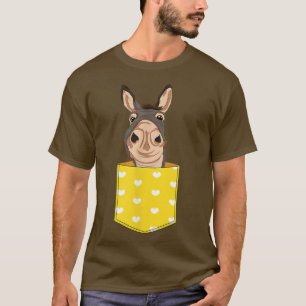 Farming Farm Animal Lover Farmer Cute Pocket Donke T-Shirt