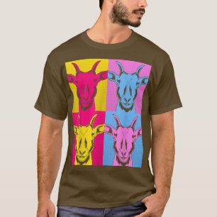 Farming Farm Animal Lover Farmer Pop Art Goat T-Shirt