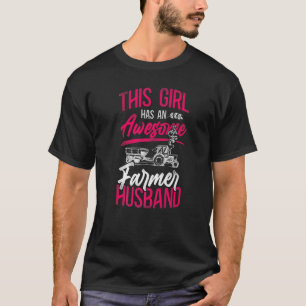 Farming Farmer Husband Tractor Vintage This Girl H T-Shirt