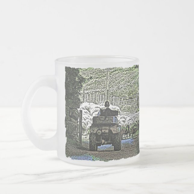 FARMING FROSTED GLASS COFFEE MUG (Left)