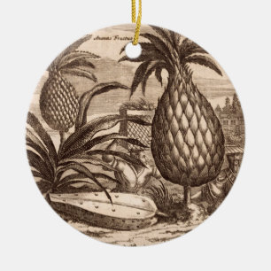 Farming Large Pineapples, illustration from a desc Ceramic Tree Decoration