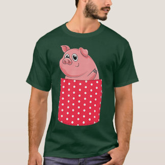 Farming Pig Lover Farm Animal Cute Pocket Farmer P T-Shirt