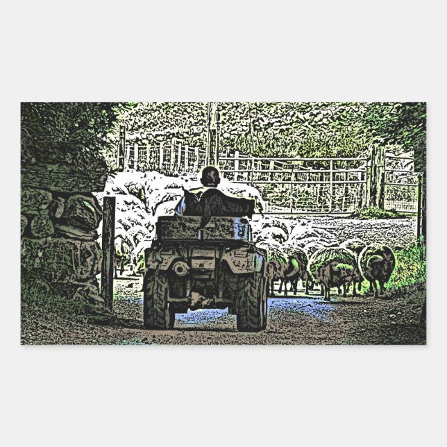 FARMING RECTANGULAR STICKER (Front)