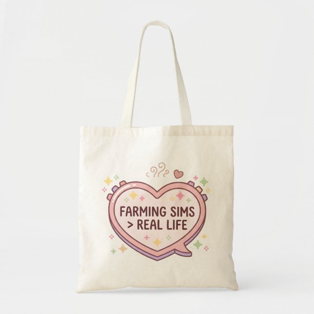Farming Sims Greater Than Real Life Canvas Tote  Bag (Front)