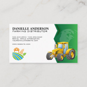 Farming Tractor Earth Growing Foods Business Card
