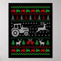 Farming Tractor Reindeer Farm Funny Farmer Ugly Ch