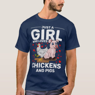 Farming Women Farmer Girls Chicken Lover Farm Anim T-Shirt