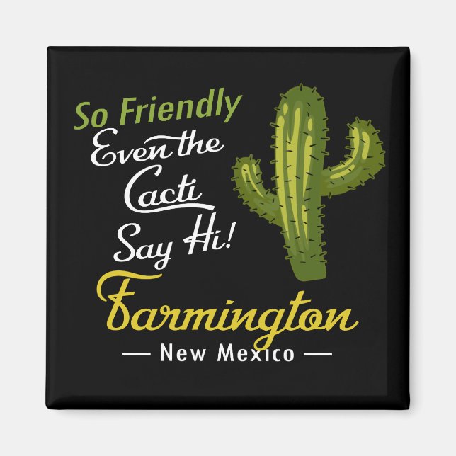 Farmington Cactus Funny Retro Magnet (Front)
