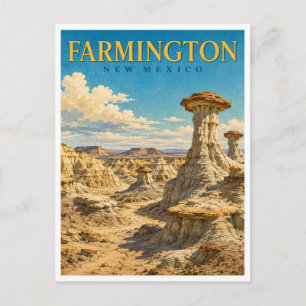 Farmington New Mexico Bisti Badlands GeoSaga Postcard