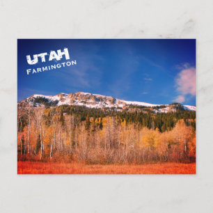 Farmington, Utah, Wasatch Mountains Landscape Postcard