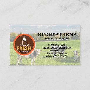 Farmland Barn Logo Dairy Cows Farm Business Card