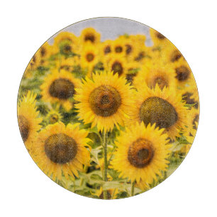 Farms A Sunflower Field Cutting Board