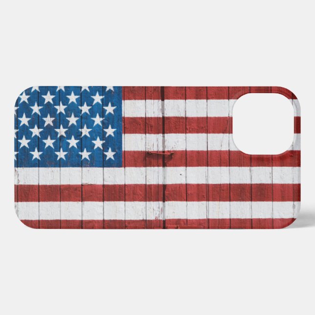 Farms | American Flag Barn Mural iPhone Case (Back Horizontal)