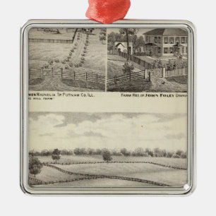 Farms and residences in Magnolia Metal Tree Decoration