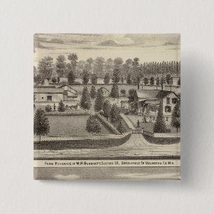 Farms and residences of WR Blodgett & GC Daubner 15 Cm Square Badge