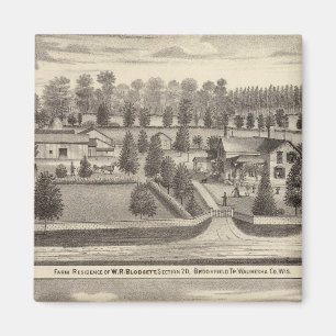 Farms and residences of WR Blodgett & GC Daubner Magnet