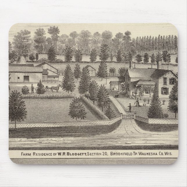 Farms and residences of WR Blodgett & GC Daubner Mouse Pad (Front)