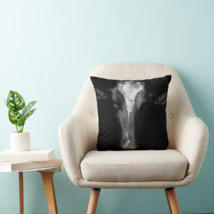 Farms B&W Cow Head Shot Cushion