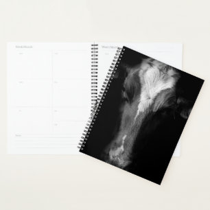 Farms B&W Cow Head Shot Planner