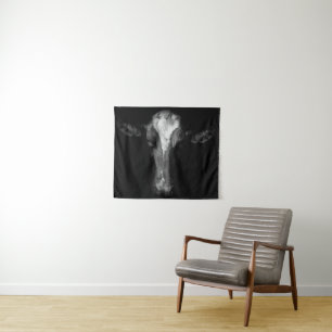 Farms B&W Cow Head Shot Tapestry