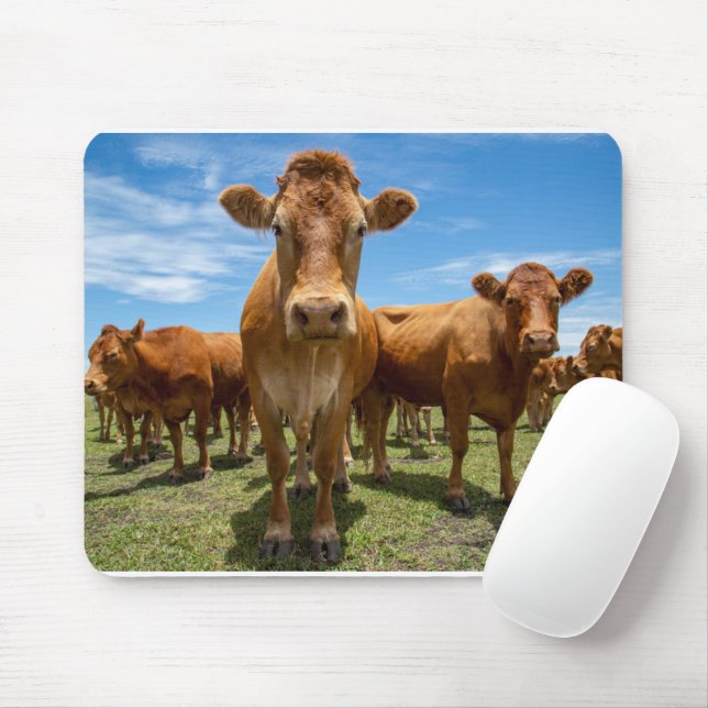 Farms | Brown Cow Group Mouse Pad (With Mouse)