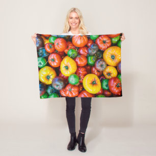 Farms Colourful Tomato Harvest Fleece Blanket