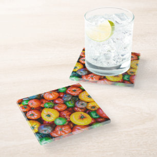 Farms   Colourful Tomato Harvest Glass Coaster