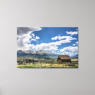 Farms Farm Below the Colorado Mountains Canvas Print