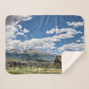 Farms Farm Below the Colorado Mountains Sherpa Blanket