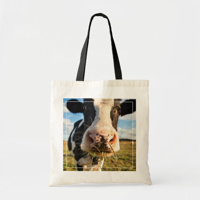 Farms | Holstein Cow Chewing Tote Bag (Front)