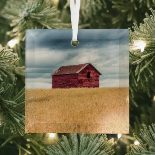 Farms | Old Red Barn Glass Tree Decoration (Insitu)