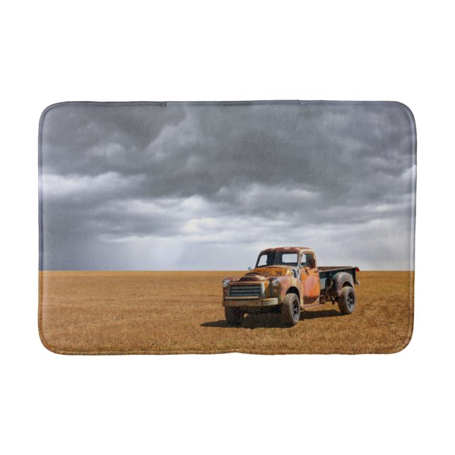 Farms | Old Truck in Field Bath Mat (Front)
